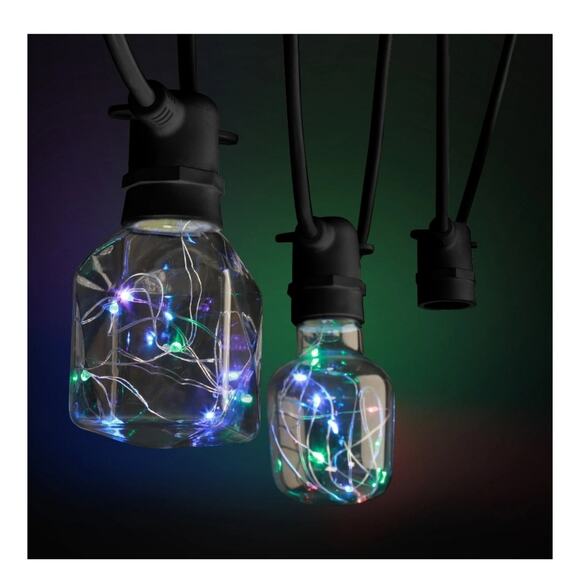 Feit Electric Indoor/Outdoor 10' 5 Socket String Light & 4 LED Fairy Bulbs NEW - Picture 7 of 10